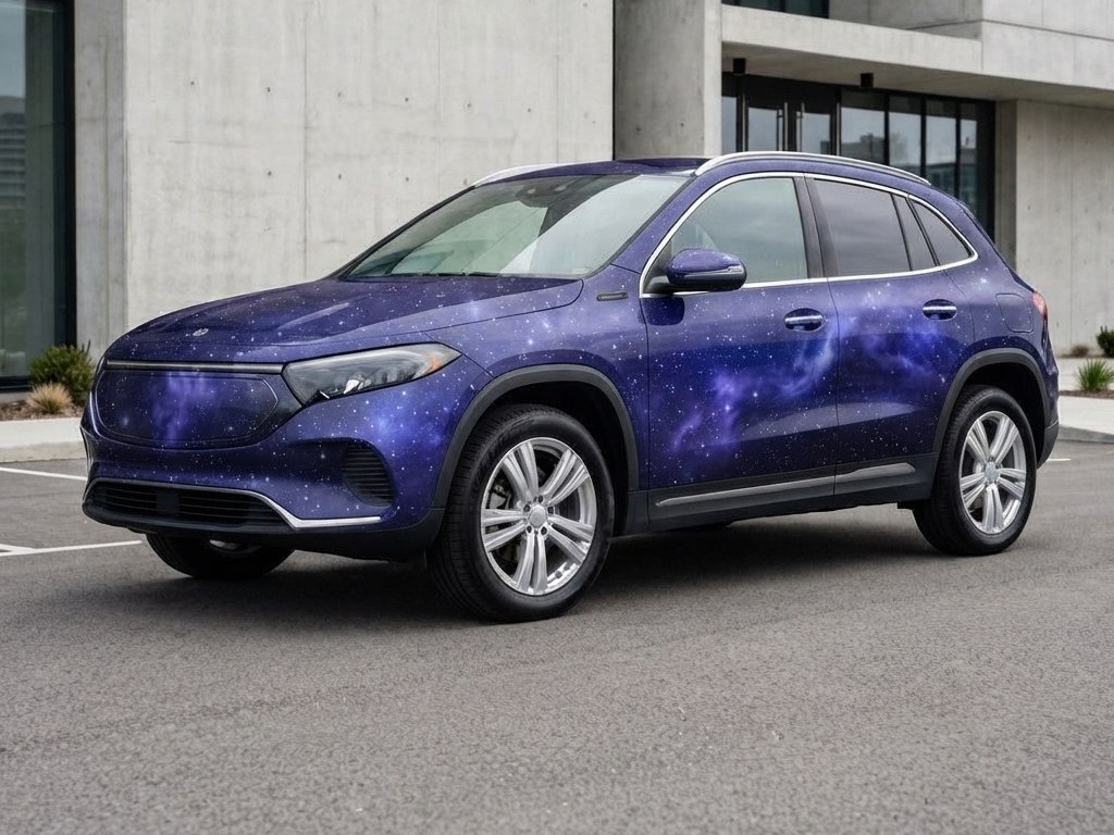 Космическая аэрография со звёздным небом на авто