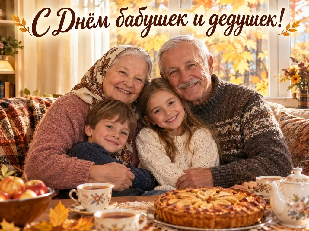 Открытка: День бабушек и дедушек