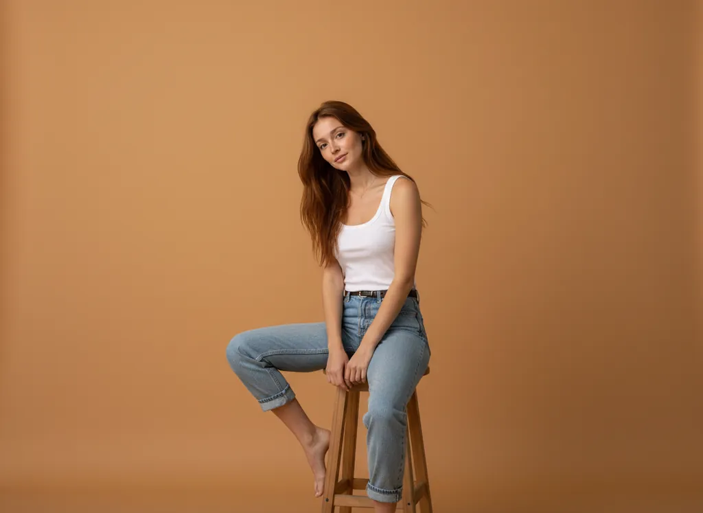 Бумажный фон охра Студийный свет: Бумажный фон охра