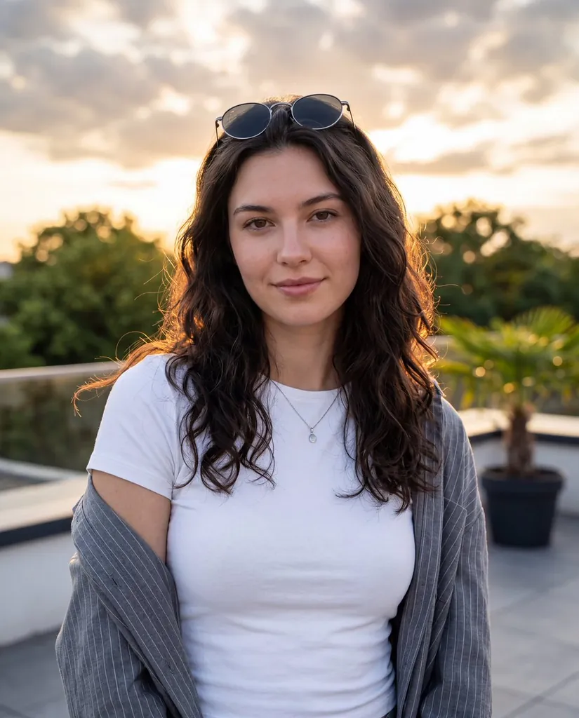 Фото на фоне достопримечательности: Закат на крыше