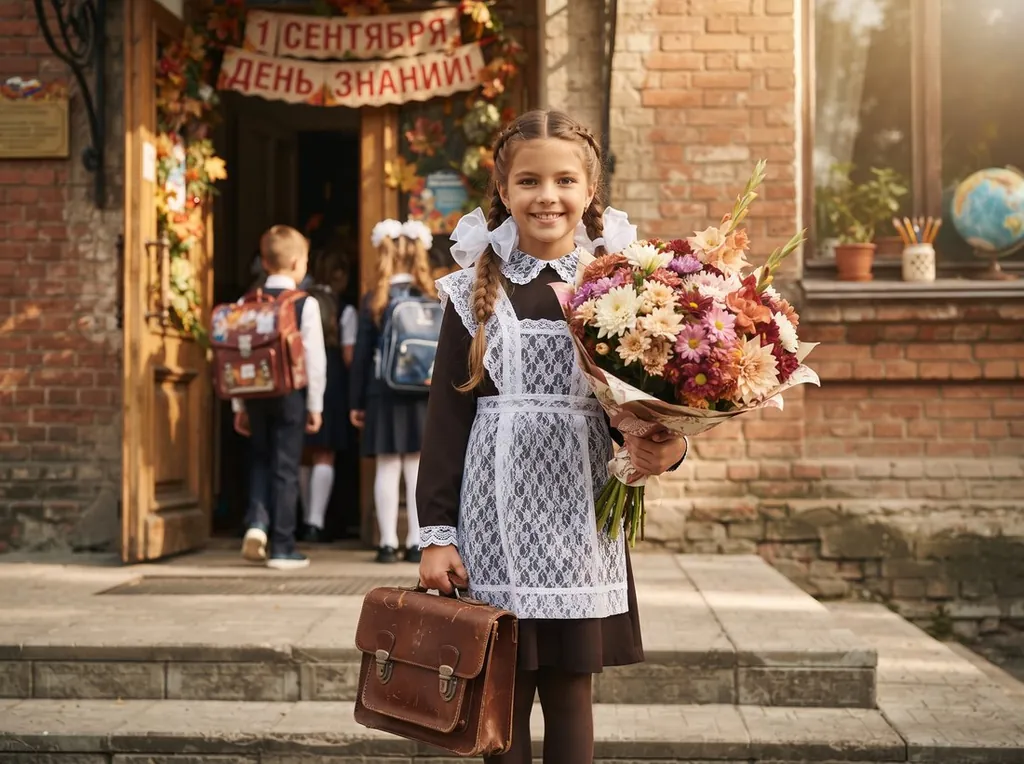 У дверей школы Фотосессия к 1 сентября: У дверей школы